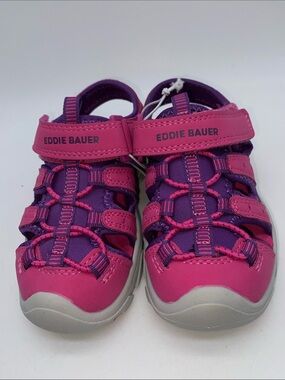 Eddie Bauer Girls Purple and Pink Sport Closed Toe Sandals Size 10 New